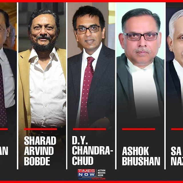 A five-judge bench, headed by #ChiefJustice of #India Ranjan Gogoi and comprising Chief Justice-designate Justice SA Bobde, Justice Ashok Bhushan, Justice DY Chandrachud and Justice SA Nazeer will be pronouncing the #historic #Ayodhya #Verdict on #Saturday. The bench had earlier reserved its #judgement on the matter after 40 days of daily hearings.
.
.
Click on the link in bio for the full story ☝️☝️📰📰☝️☝️
.
#timesnow #ayodhyaverdict #timesnownews #court #law #india #uttarpradesh #news #newsindia #alert #instanews #india_gram.