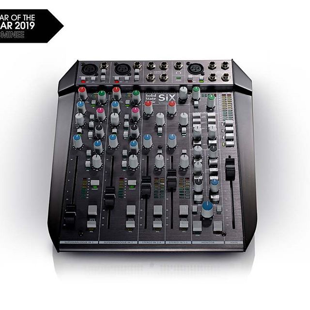 SSL SiX – The ultimate desk-top mixer is nominated for a ‘Gear Of The Year’ award, by our friends at MusicTech....“When a piece of pro-audio gear carries the Solid State Logic badge, it has a huge reputation to live up to. For us, SSL SiX delivered” – SSL SiX MusicTech review 
Head over to the voting page and show SSL SiX some love! ❤️❤️❤️❤️❤️❤️ #SSL #SolidStateLogic #SSLSiX #GotMySiX #SiXMillionWays #SSLEQ #SSLDYN #SSLBusComp #SuperAnalogue #Summing #Mixing #Recording #monitoring #studio.