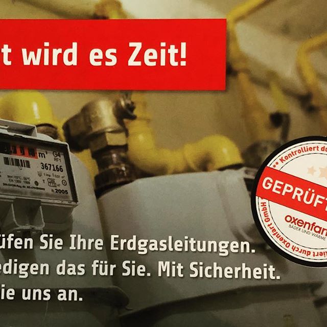 Alle 12 Jahre muss die Gasleitung auf Dichtigkeit überprüft werden. #oxenfart #wuppertal #gas #erdgas #trgi #gascheck #gashausschau #allezwölfjahre #dichtheitsprüfung #gaszähler #remscheid #solingen #bergischesland.