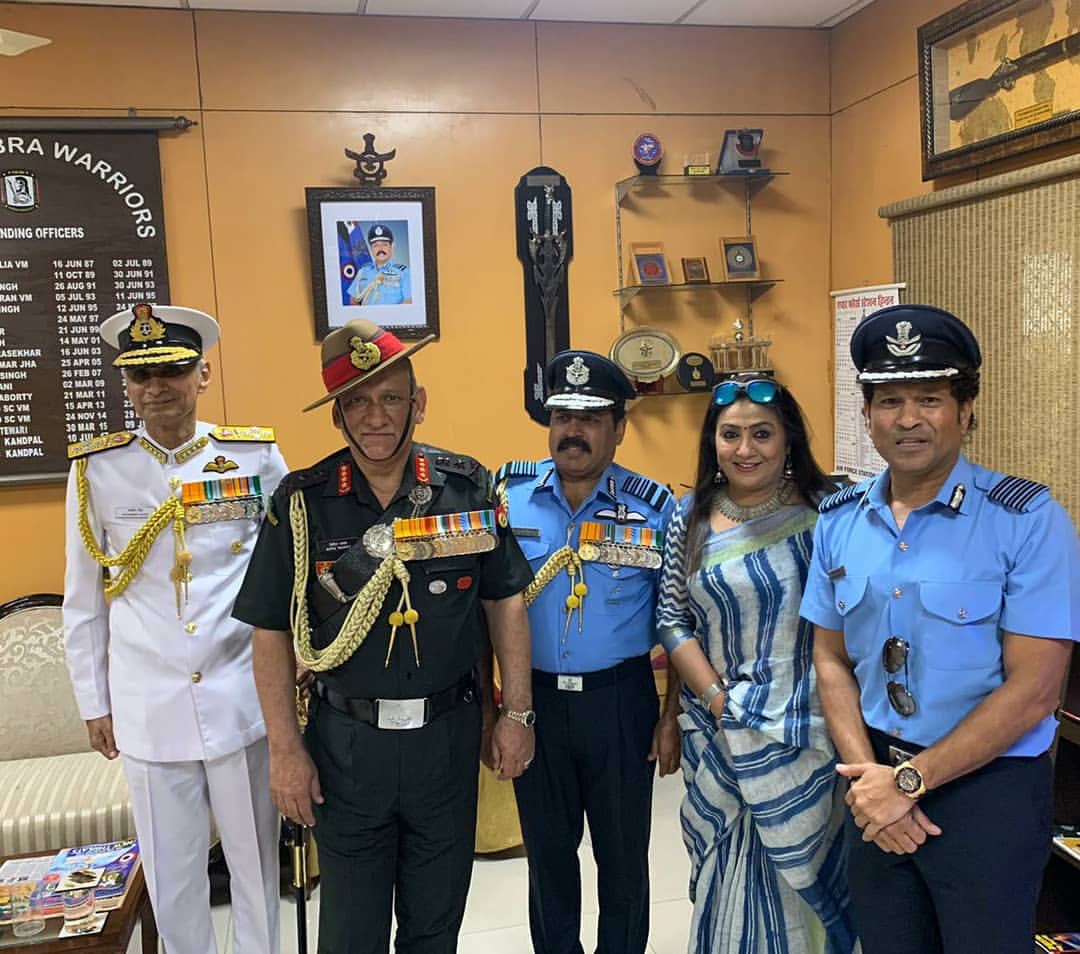 Honoured to be with the gentlemen who lead our Armed Forces - Air Chief Marshal RKS Bhadauria (@indianairforce), General Bipin Rawat (@indianarmy.adgpi ), Admiral Karambir Singh (@indiannavy), and also Mrs. Asha Bhadauria.
#AFDay19